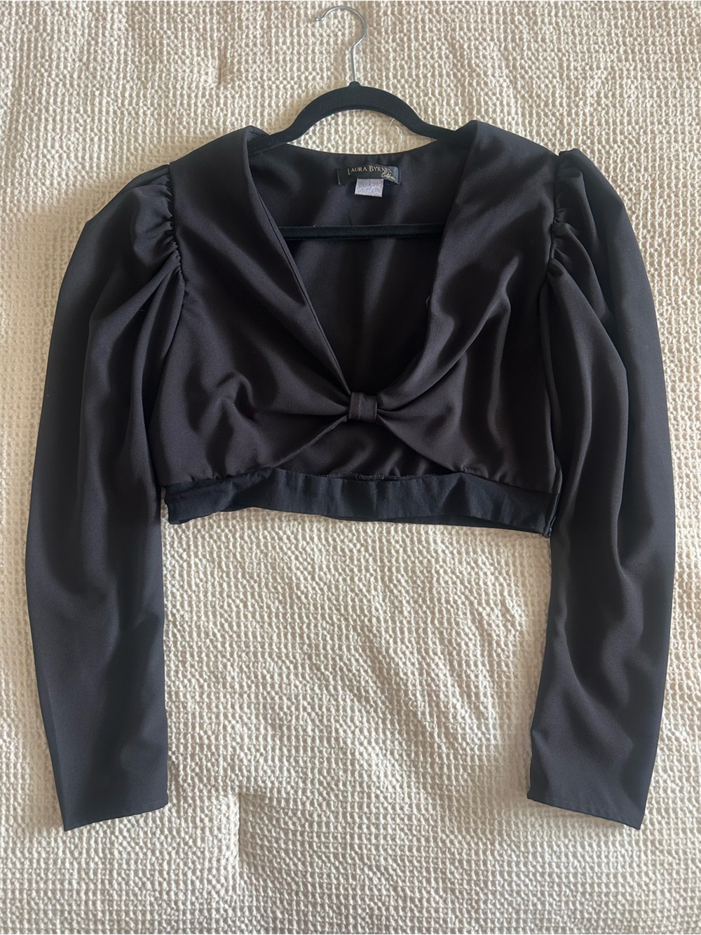 Laura Byrnes Pinup Girl long sleeve crop blouse